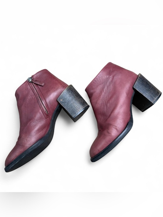 COS Shoes - COS Limited Collection Burgundy Leather Block Heel Boots EU 40
